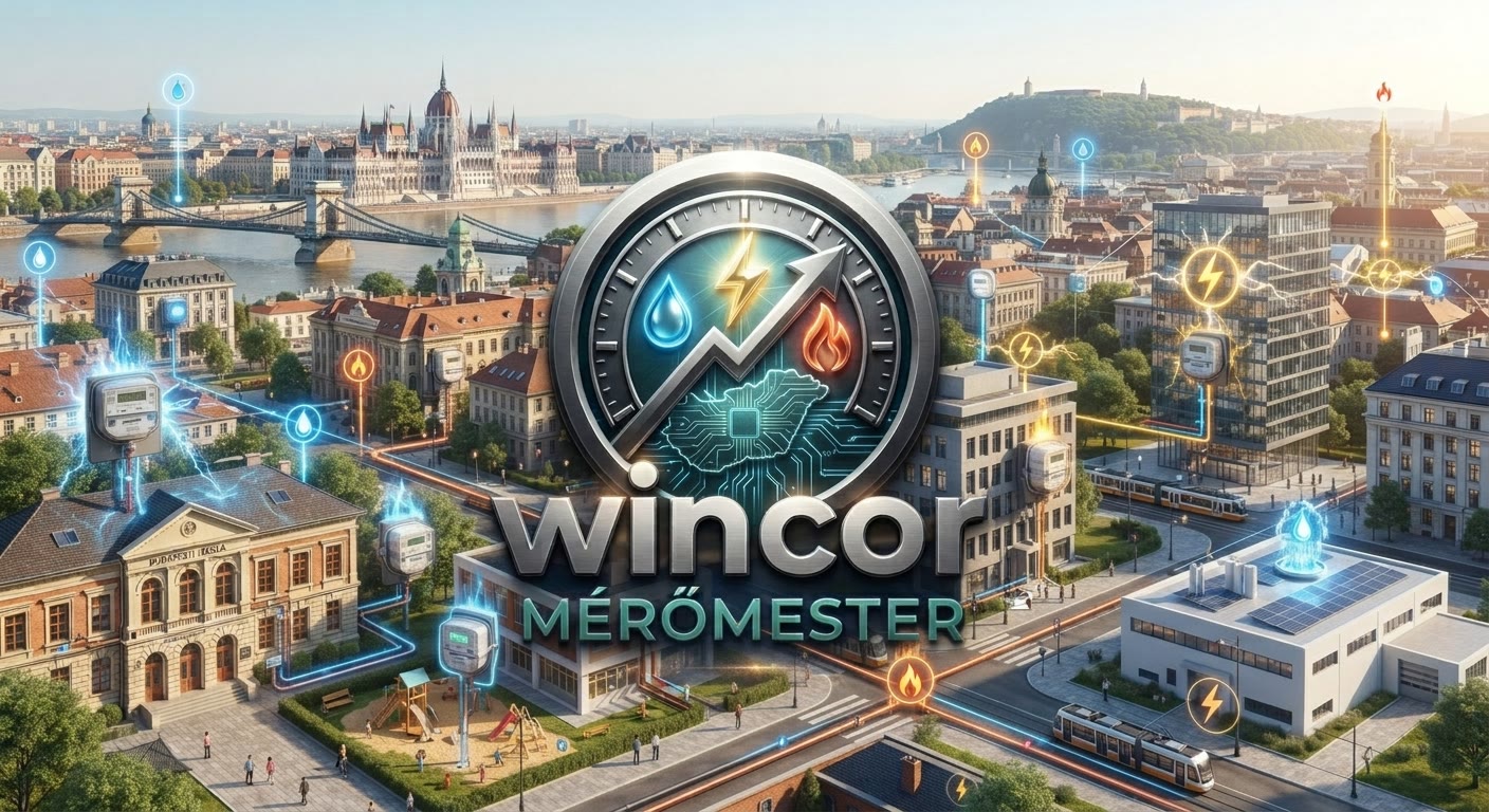 Budapest látképe a Wincor MérőMester logóval